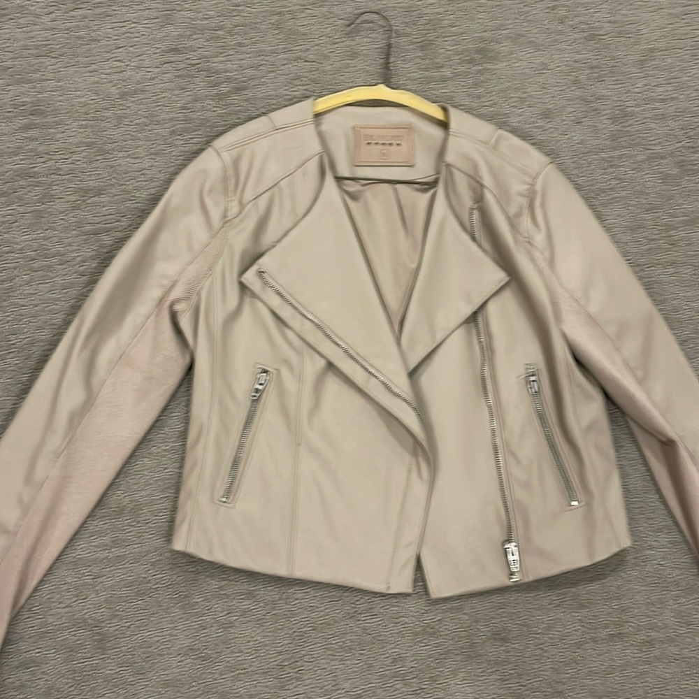 Tan BlankNYC vegan leather jacket